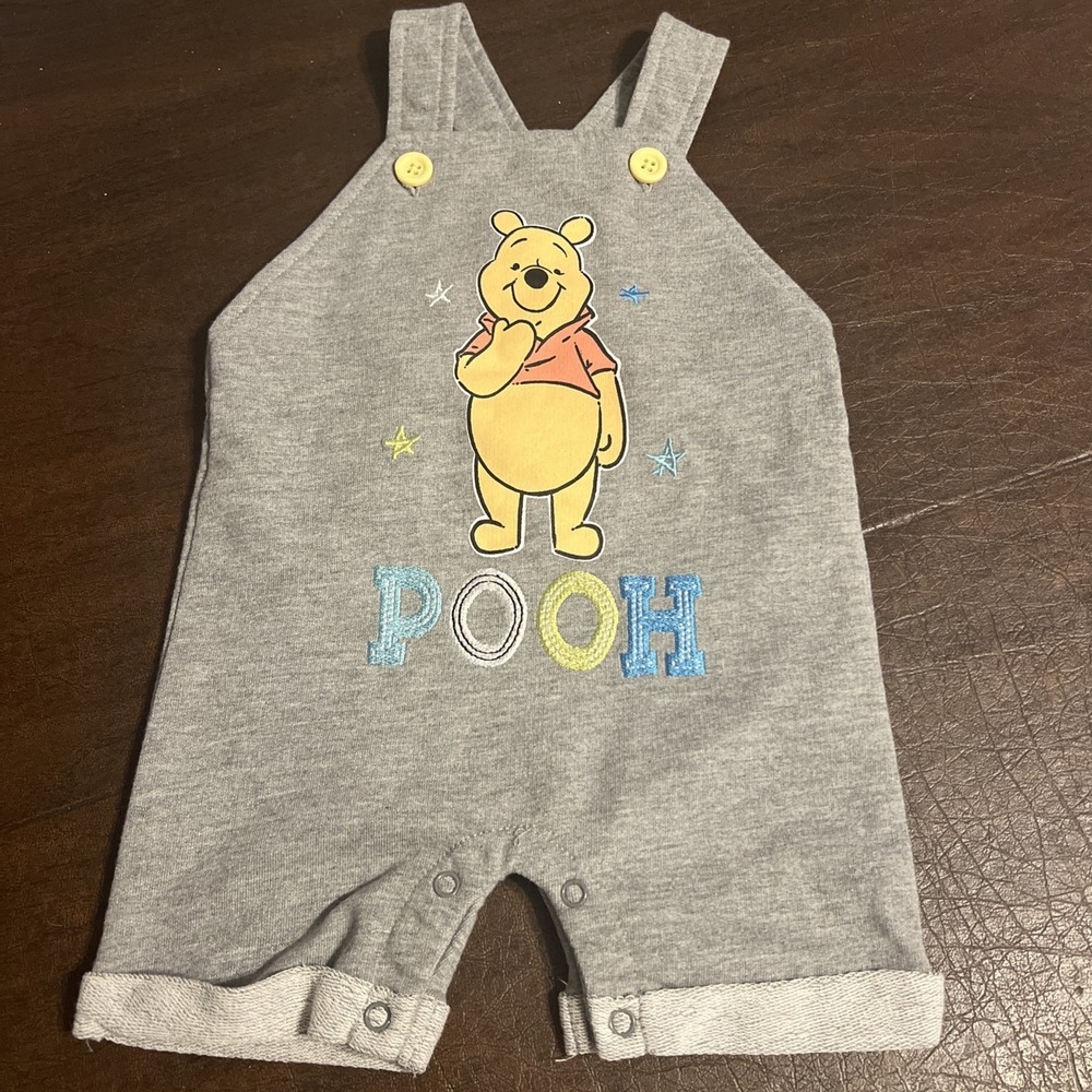 Disney Baby Winnie the Pooh Overalls Romper, 3–6 Months, Grey